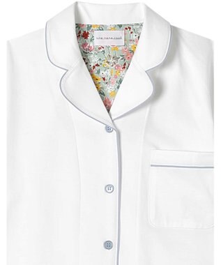 une nana cool MADE WITH LIBERTY FABRIC 綿100％ハイゲージ天竺 半袖パジャマ WH