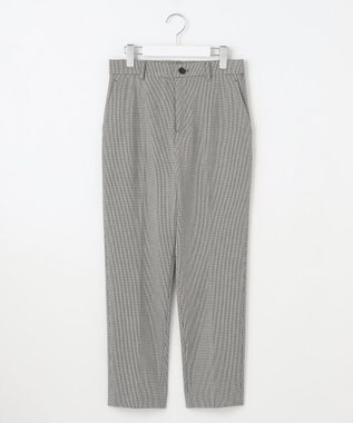 自由区 【撥水加工・洗える】TRギャバチェック柄テーパード パンツ モノトーン系チェック