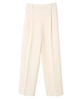 Green Parks あったかきれいシルエットストレートパンツ White