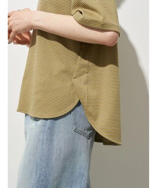 AMERICAN HOLIC 接触冷感裾ラウンドカットプルオーバー Border Yellow