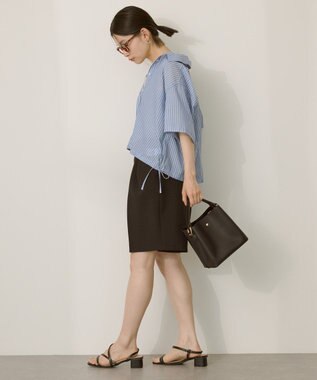 AMERICAN HOLIC T/Rキュプラ ドロストヘムシャツ Stripe Blue