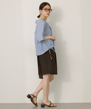 AMERICAN HOLIC T/Rキュプラ ドロストヘムシャツ Stripe Blue