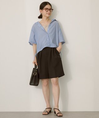 AMERICAN HOLIC T/Rキュプラ ドロストヘムシャツ Stripe Blue