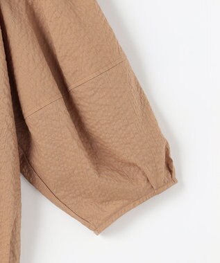 自由区 S 【羽織れる・涼やか】エアリーコットンリップボリュームスリーブ ブラウス ベージュ