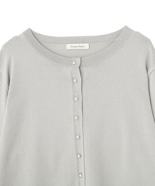 Green Parks 金釦コンパクトニットカーディガン Light Gray