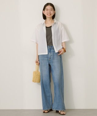 AMERICAN HOLIC T/Rキュプラ ドロストヘムシャツ Off White