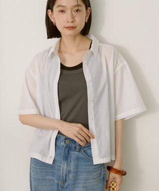 AMERICAN HOLIC T/Rキュプラ ドロストヘムシャツ Off White