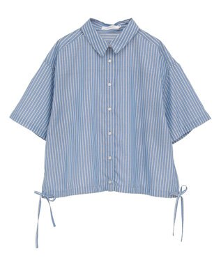 AMERICAN HOLIC T/Rキュプラ ドロストヘムシャツ Stripe Blue