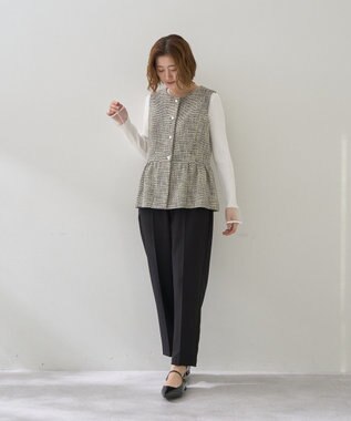 YECCA VECCA ツイードペプラムジレ Mix