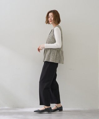 YECCA VECCA ツイードペプラムジレ Mix