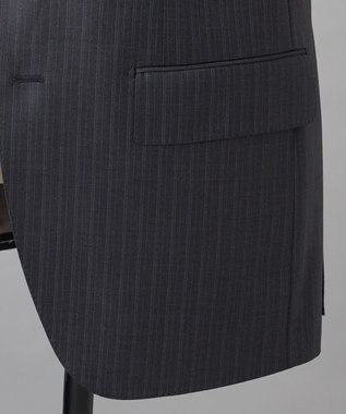 GOTAIRIKU シワになりにくい【御幸毛織/みゆきけおり】Superio160 スーツ_グレーストライプ グレー系1