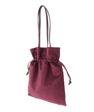 Green Parks ａｎｄｍｉｋｋａ．ラメベロアプリーツ巾着バッグ Bordeaux