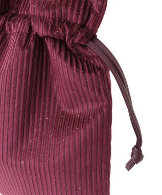 Green Parks ａｎｄｍｉｋｋａ．ラメベロアプリーツ巾着バッグ Bordeaux