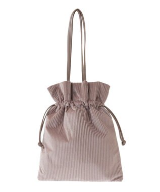 Green Parks ａｎｄｍｉｋｋａ．ラメベロアプリーツ巾着バッグ Beige