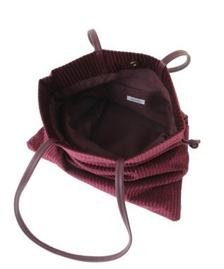 Green Parks ａｎｄｍｉｋｋａ．ラメベロアプリーツ巾着バッグ Bordeaux