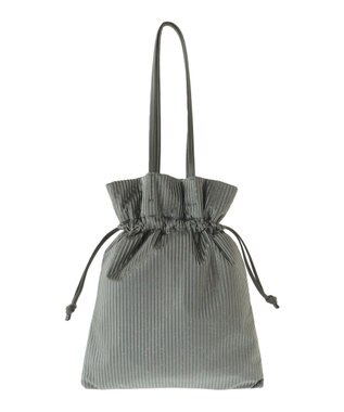 Green Parks ａｎｄｍｉｋｋａ．ラメベロアプリーツ巾着バッグ Khaki