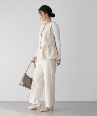 YECCA VECCA ツイードペプラムジレ Off White