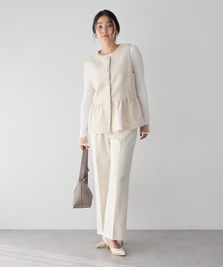 YECCA VECCA ツイードペプラムジレ Off White