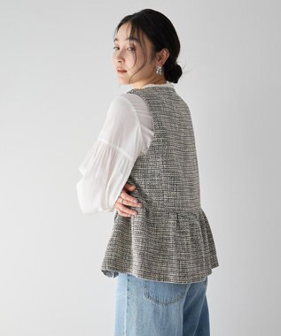 YECCA VECCA ツイードペプラムジレ Mix