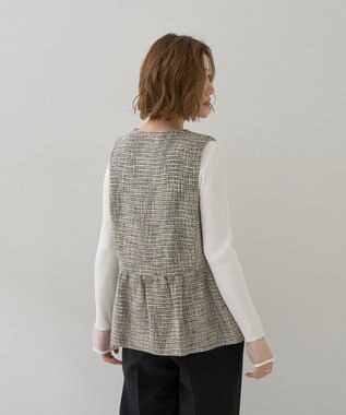 YECCA VECCA ツイードペプラムジレ Mix