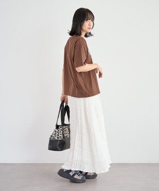 Green Parks ボイルシャーリングフレアスカート Off White