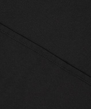 Feroux 【洗える】スタンドネックギャザー ブラウス ブラック系