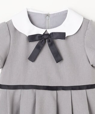 ANY KIDS 【2点セット】ノーカラー ボレロジャケット+襟付き ワンピース グレー