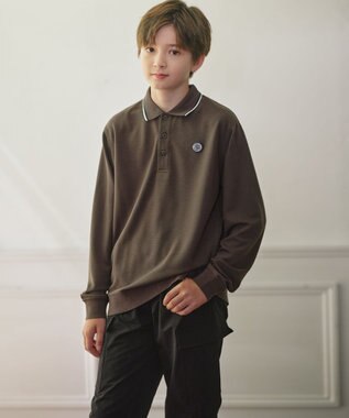 J.PRESS KIDS 【140-170cm】リブライン ポロシャツ グレー系