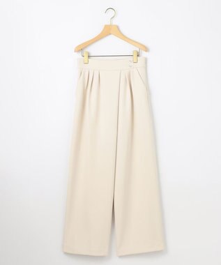 組曲 【暖かい・ストレッチ】バックウォームワイドタックパンツ アイボリー系