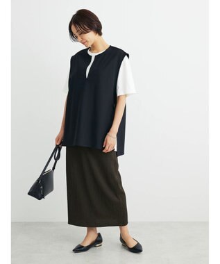 Green Parks キーネックカットベスト Black