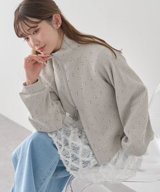 earth music&ecology 【予約】【綿100％】ダブルジップワッフルカーディガン