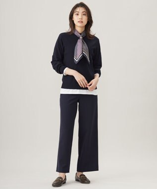 J.PRESS LADIES L 【洗える】VIGODA ニット ネイビー系