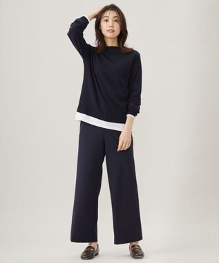 J.PRESS LADIES L 【洗える】VIGODA ニット ネイビー系