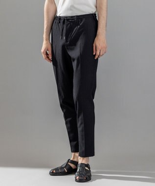 JOSEPH HOMME ＜新色追加＞新素材【通気性/ストレッチ】トリコサッカーストレッチ ドロスト付テーパードパンツ /  PEGG CONVERTIBLE ブラック系