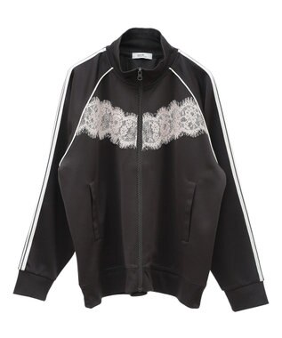 earth music&ecology フロントレーストラックジャケット Charcoal Gray