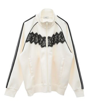 earth music&ecology フロントレーストラックジャケット Ivory