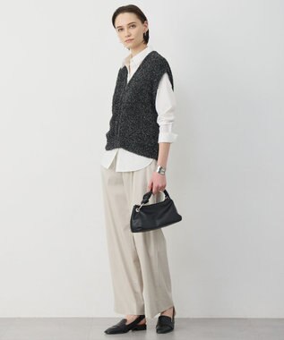 ICB ドライリネンストレッチ ワイドストレートパンツ トープ