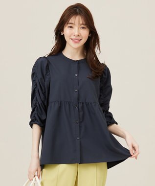 ANY SIS L 【洗える】ギャザースリーブ ブラウス
