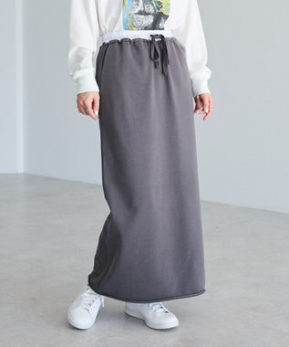 CRAFT STANDARD BOUTIQUE ダブルウェストカットソーロングスカート Dark Gray