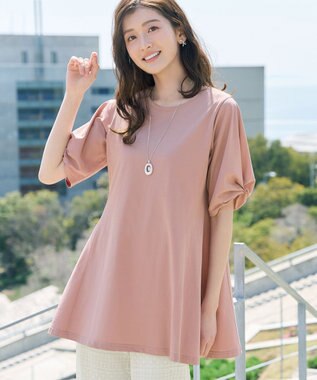 Tiaclasse 「サマケア」ボリュームスリーブチュニック ピンク