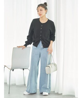 earth music&ecology ＵＶカット加工　ベーシックカーディガン Black