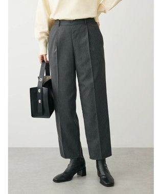 Green Parks 柄テーパードパンツ Stripe Gray