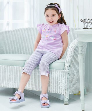 ANY KIDS 接触冷感 しろくま パンツ サックスブルー×ギンガム