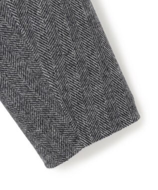 ICB WoolRever ノーカラーショートコート ヘリンボーン系