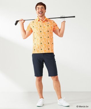 23区GOLF 【MEN】【吸水速乾/UVカット】ミッフィーロゴポロシャツ オレンジ系5