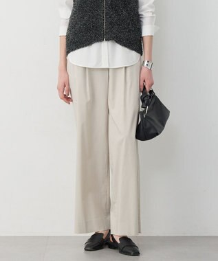 ICB ドライリネンストレッチ ワイドストレートパンツ トープ