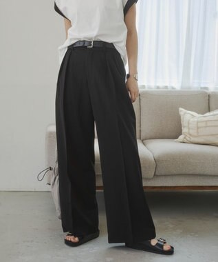 WEGO 【ANGIE VINTAGE/SMLサイズ展開】２タックワイドスラックス ブラック