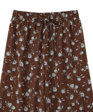 earth music&ecology フラワーリラックスパンツ Brown