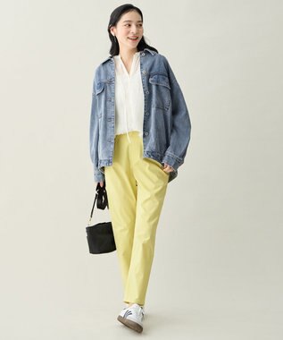 ANY L ミディデニムジャケット ブリーチ