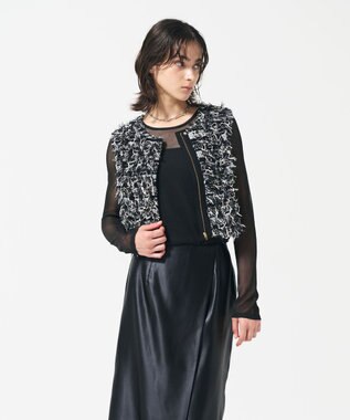 GRACE CONTINENTAL コンパクトフリンジベスト マルチ